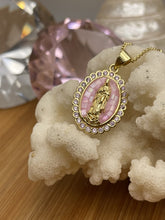 Load image into Gallery viewer, Pink Shell Virgin Mary Necklace
